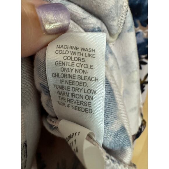 Pure Jill | Floral Velvet/Velour Tunic Top with Pockets | Size Large - Picture 10 of 11